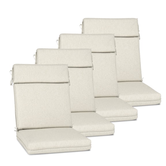 Aoodor High-Back Outdoor Dining Chair Cushion Set, Fade-Resistant Polyester Fabric, Water-Repellent TPU Coating, 44x21x3 Inches (Set of 4)