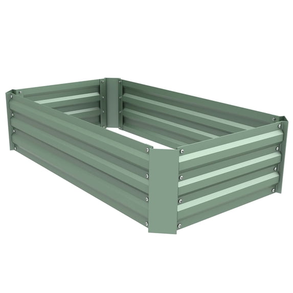 Aoodor Outdoor Metal Raised Garden Bed 4' x 2' x 1' Rust Resistance Planter Box