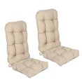 thumbnail image 1 of Aoodor Outdoor Adirondack Chair Cushion Set, 49x20.5x5 inch Tufted Patio Rocking Chair Cushions, Set of 2, Light Brown, 1 of 9