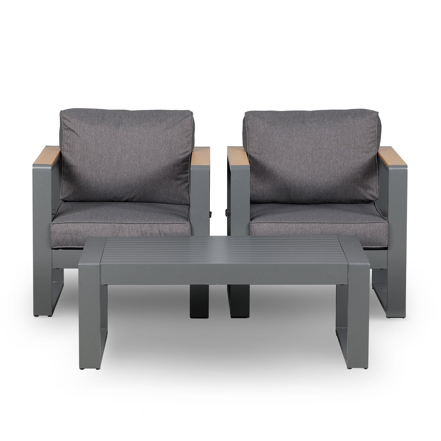 Aoodor Outdoor Aluminum Furniture Set, Deep Seating Conversation Set