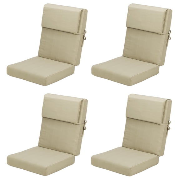 Aoodor 4-Piece Outdoor Chair Cushions 45 x 22 x 4 Inch Patio Furniture Seat Cushion - Brown