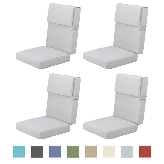 Aoodor 4-Piece Outdoor Chair Cushions 45 x 22 x 4 Inch Patio Furniture Seat Cushion - Light Gray