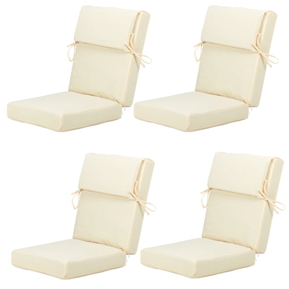 Aoodor 4-Piece Outdoor Chair Cushions 45 x 22 x 4 Inch Patio Furniture Seat Cushion - Cream Yellow