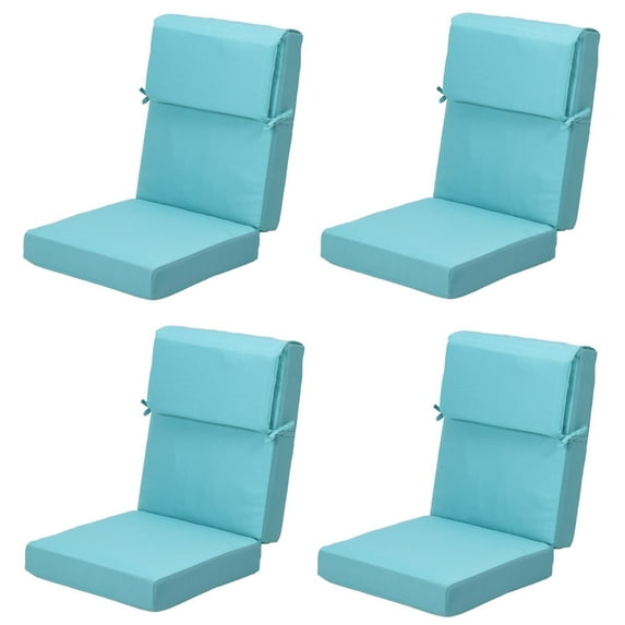Aoodor 4-Piece Outdoor Chair Cushion 45 x 22 x 4 Inch Patio Furniture Seat Cushion - Blue