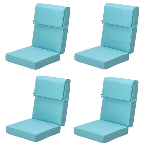 Aoodor 4-Piece Outdoor Chair Cushions 45 x 22 x 4 Inch Patio Furniture Seat Cushion - Blue