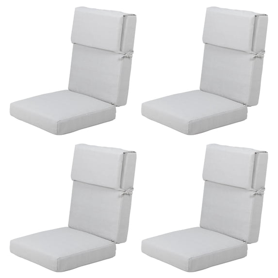 Aoodor 4-Piece Outdoor Chair Cushions 45 x 22 x 4 Inch Patio Furniture Seat Cushion - Light Gray