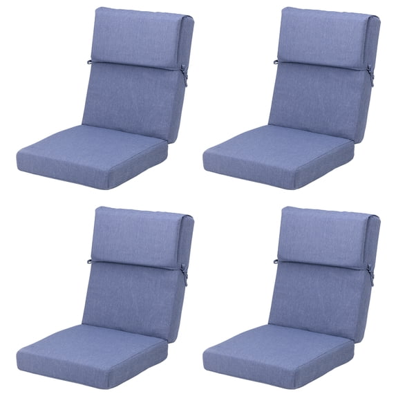 Aoodor 4-Piece Outdoor Chair Cushions 45 x 22 x 4 Inch Patio Furniture Seat Cushion - Dark Blue
