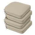 thumbnail image 1 of Aoodor Outdoor Chair Cushion W21'' x D21'', Fade-resistant Polyester Chair Pads with Invisible Zipper & Adjustable Ties, Khaki, Set of 4, 1 of 9