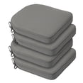 thumbnail image 1 of Aoodor Outdoor Chair Cushion W21'' x D21'', Fade-resistant Polyester Chair Pads with Invisible Zipper & Adjustable Ties, Gray, Set of 4, 1 of 9