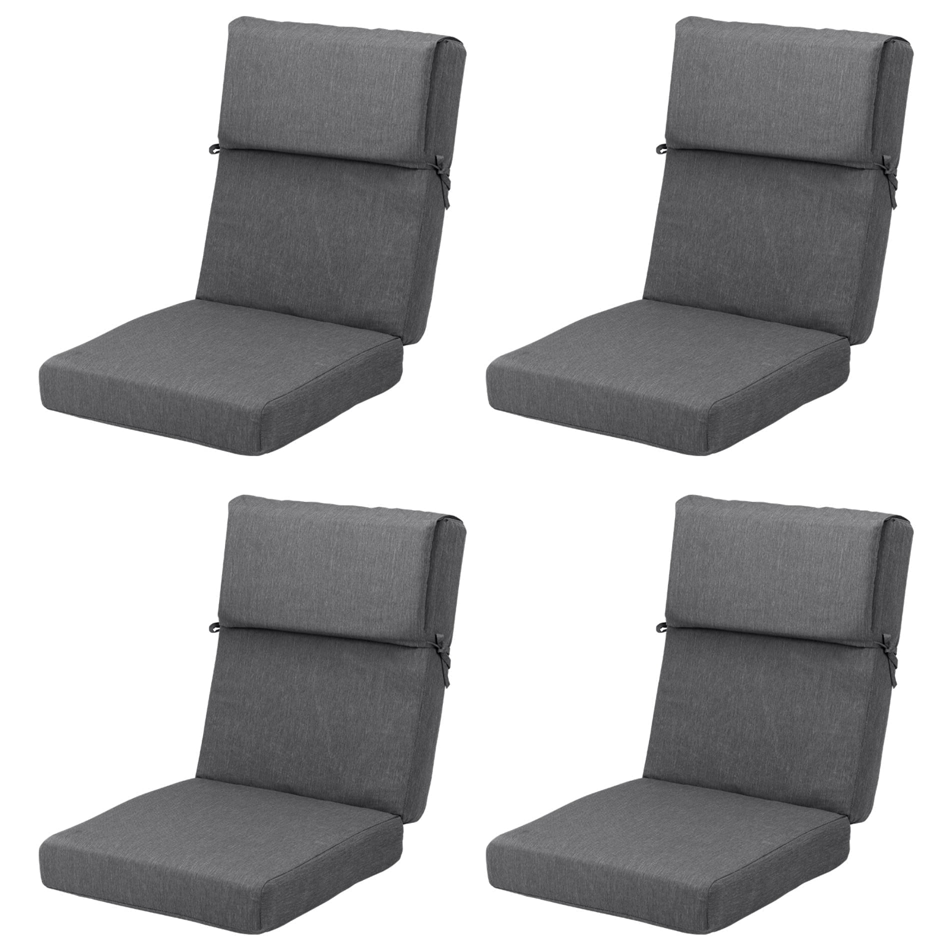 Aoodor 4-Piece Outdoor Chair Cushions 45 x 22 x 4 Inch Patio Furniture Seat Cushion - Carbon Black