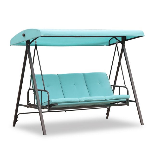 Aoodor Outdoor Converting Patio Porch Swing Bed with Adjustable Canopy