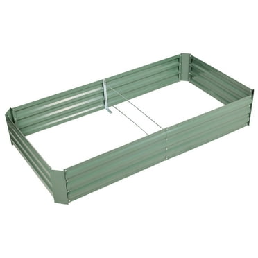 Aoodor Outdoor Raised Garden Bed 6' x 3' x 1' - Reinforced Galvanized Steel Planter Box for Vegetables, Patio, Outdoor Yard