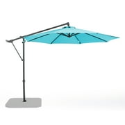 Aoodor Patio 10FT Off-set Hanging Umbrella - Premium Aluminum Cantilever Umbrella for Backyard/Garden - Waterproof, UV-Resistant Outdoor Shade