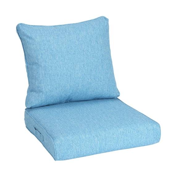 Aoodor 25" x 25" Patio Deep Seat Cushion Set, Water Resistant & Fade Resistant Outdoor Furniture Cushions with Adjustable Straps for Patio, Deck, Garden