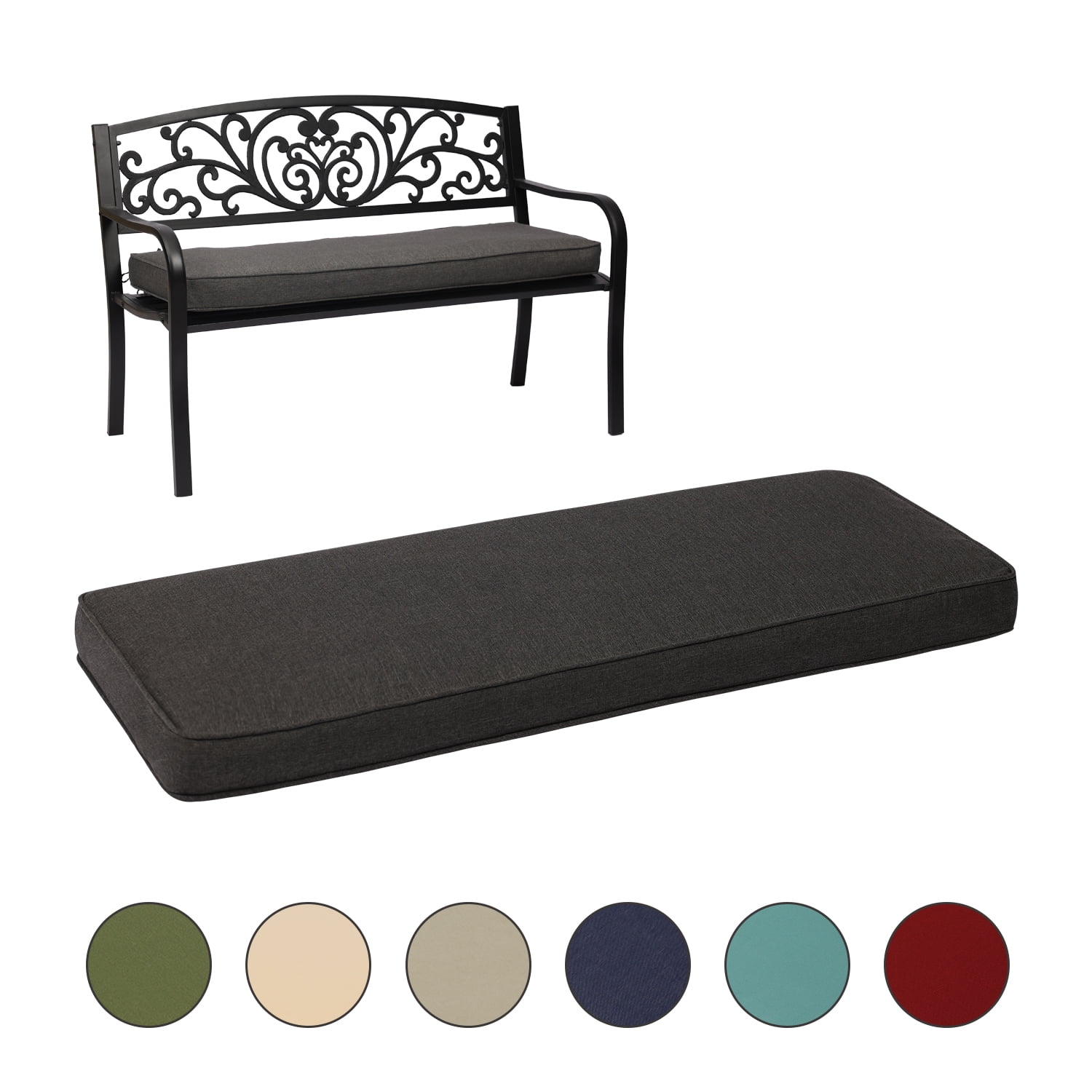 Aoodor Patio Furniture 46.5 x 17.7 x 3 Outdoor Bench Cushion