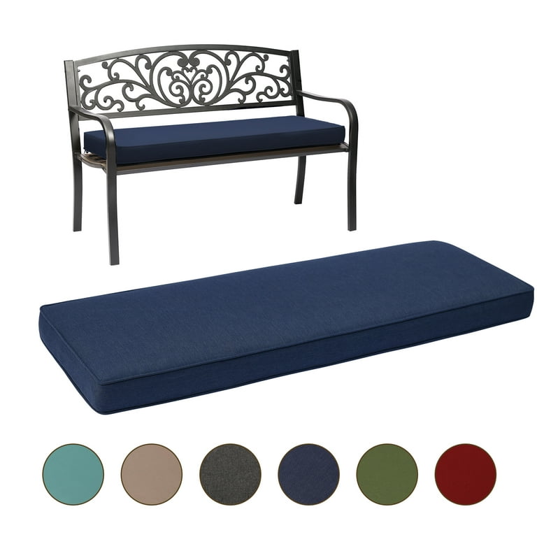 jjdz1018-blue-107x46 idee-home Outdoor Bench Cushion 42 inch, Patio Bench  Cushion Indoor, Patio Furniture Chair Cushion Bench Pad, Porch Swing Cushio