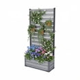 thumbnail image 1 of Aoodor Patio Privacy Screen with Planter Box for Climbing Plants, Freestanding or Wall Mounted Flower Bed with Privacy Panels  for Patio, Balcony & Backyard, 36''L x 14''W x 74''H, 1 of 7