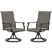 Aoodor Patio Swivel Outdoor Dining Chairs Set of 2, All-Weather Textilene Swivel Rocker Chair for Lawn Garden Poolside