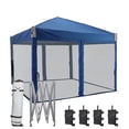 thumbnail image 1 of Aoodor 12'x12' Pop Up Canopy with Removable Mesh Sidewalls, Outdoor Portable Instant Shelter Tent-Blue, 1 of 8