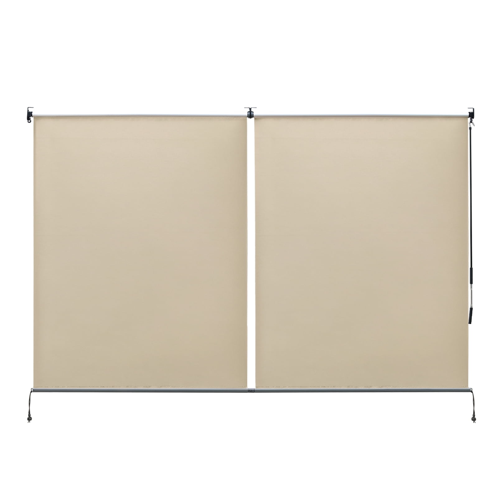 Aoodor 4.8x6 FT Aluminum Pergola Roller Shade - Cordless Gazebo Curtain, 2-Pack for Outdoor Pergola or Gazebo, Brown
