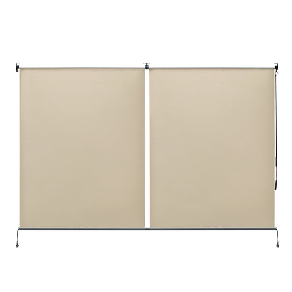 Aoodor 4.8x6 FT Aluminum Pergola Roller Shade - Cordless Gazebo Curtain, 2-Pack for Outdoor Pergola or Gazebo, Brown