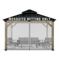 thumbnail image 1 of Aoodor Universal 10 x 10 ft. Gazebo Replacement Mosquito Netting Screen 4-Panel Sidewalls with Double Zipper for Patio Backyard Deck and Lawns (Only Netting), 1 of 9