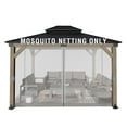 thumbnail image 1 of Aoodor Universal 10 x 12 ft. Gazebo Replacement Mosquito Netting Screen 4-Panel Sidewalls with Double Zipper for Patio Backyard Deck and Lawns (Only Netting), 1 of 9