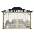 thumbnail image 1 of Aoodor Universal 12 x 14 ft. Gazebo Replacement Mosquito Netting Screen 4-Panel Sidewalls with Double Zipper for Patio Backyard Deck and Lawns (Only Netting), 1 of 9