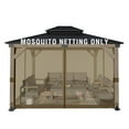 thumbnail image 1 of Aoodor Universal 12 x 16 ft. Gazebo Replacement Mosquito Netting Screen 4-Panel Sidewalls with Double Zipper for Patio Backyard Deck and Lawns (Only Netting), 1 of 9