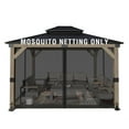thumbnail image 1 of Aoodor Universal 12 x 16 ft. Gazebo Replacement Mosquito Netting Screen 4-Panel Sidewalls with Double Zipper for Patio Backyard Deck and Lawns (Only Netting), 1 of 9