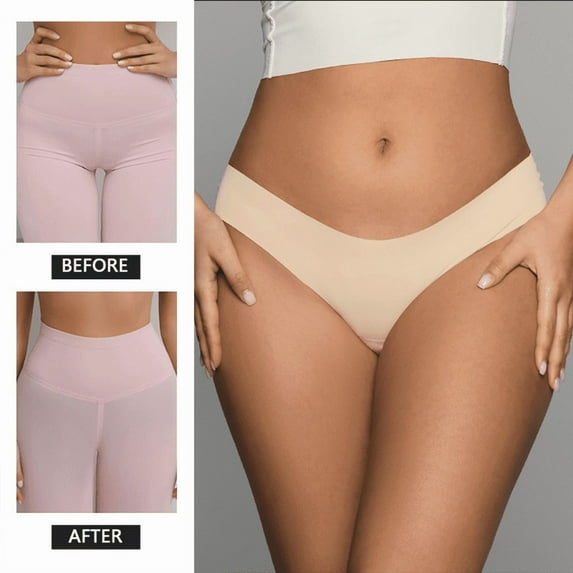 Aooho Anti Camel Toe Panties No Camel Toe Proof Thong Low-rise Seamless Camel Toe Proof Underwear -2PACK