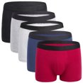 thumbnail image 1 of Aooho Men's Ultra Breathable Cotton Underwear,5 Pack No Riding Up Boxer Briefs with ComfortFlexible Waistband,Multipack, 1 of 8