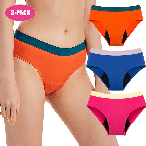Aooho Teen Cotton 60 ml Period Underwear Menstrual Panties for Girls Heavy Flow Leakproof Protective Briefs First Period Kit 3 Pack