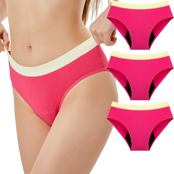 Aooho Teen Cotton 60 ml Period Underwear Menstrual Panties for Girls Heavy Flow Leakproof Protective Briefs First Period Kit 3 Pack