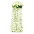 Aoorsake Fake Flowers Garland Basket Wisteria Flower Hanging Artificial