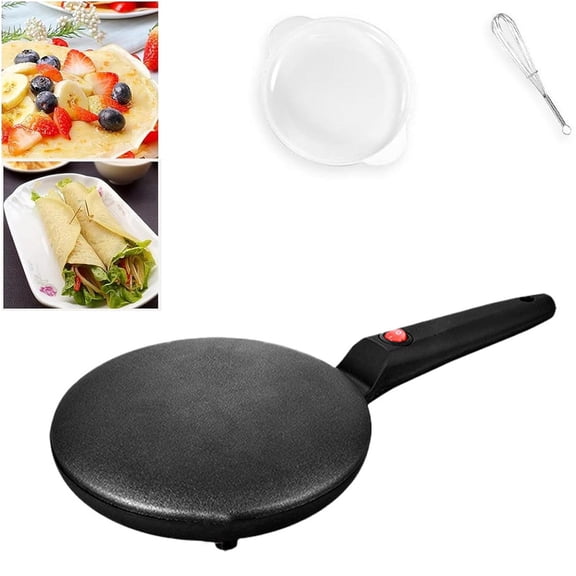 Aoorsake Instant Crepe Maker 8" Griddle Crepe Maker Non Stick Electric Pan Auto Thermostat Control Handheld Long Handle Portable Breakfast Maker For Pancake Chapati Non Stick