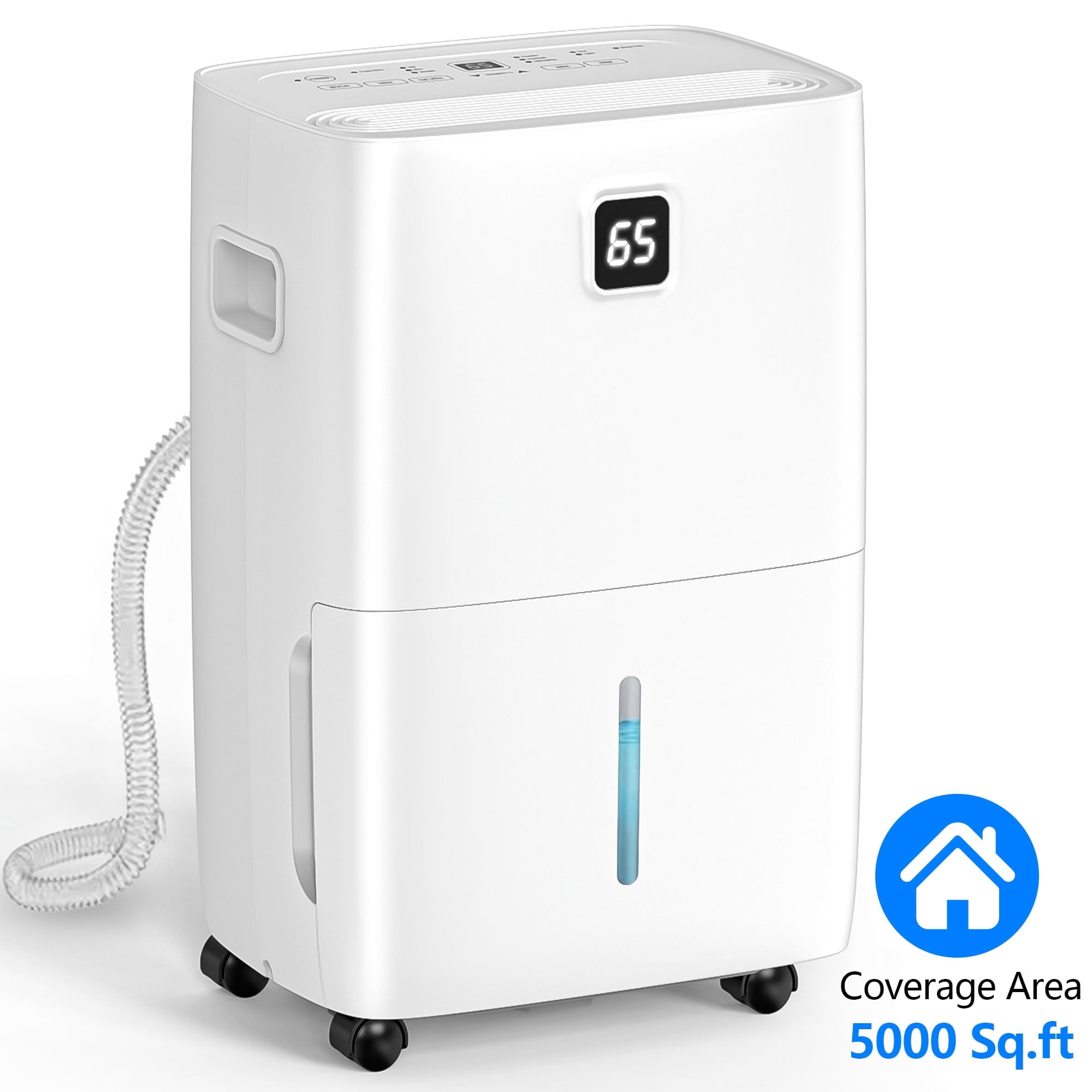 Aootek  Dehumidifier for Home,DOE 30pints/day Dehumidifier for Basement up to 5000 Sq.ft ,MAX 80 Pints Dehumidifier with drain hose,1.06gal water tank,HumidityControl,Quiet,Timer,White.