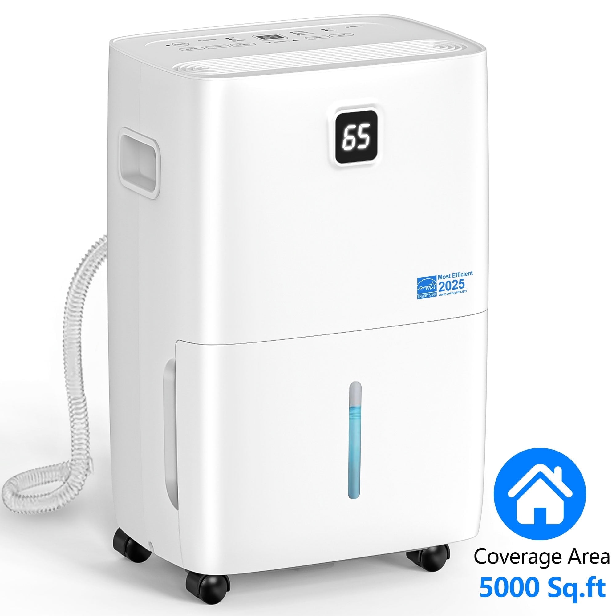 Aootek MAX 80Pints Energy Star Dehumidifier for Home,Dehumidifier for Basement up to 5000 Sq.ft with drain hose,1.06gal water tank,Humidity Control,Quiet,Timer,White.