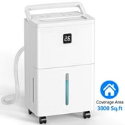 Aootek MAX 30-Pints Dehumidifier for Basement,Spaces up to 3000 Sq. Ft,Dehumidifier with 0.6Gal Tank,Humidity Control,Timer,Drain Hose