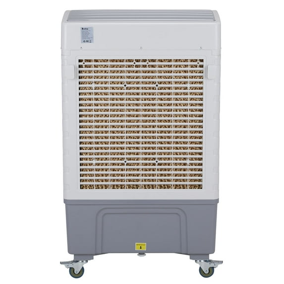 Aootek Electric fan 110V 150W 40L with remote control, 4 ice crystals with casters, ABS plastic gray white (fan, cooling, humidification), 3-in-1, 7.5 hour timer