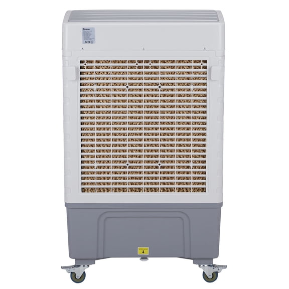 Aootek Electric fan 110V 150W 40L with remote control, 4 ice crystals with casters, ABS plastic gray white (fan, cooling, humidification), 3-in-1, 7.5 hour timer