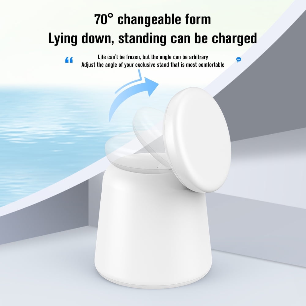 Aootek Magnetic Wireless Charger for Apple Devices - Foldable 2 in 1&nbsp;Fast Charging Station for iPhone 15 14 13 12 Pro/Max/Plus/Mini, AirPods Pro/3/2, iWatch 9/8/7/6/SE/5/4/3/2 White