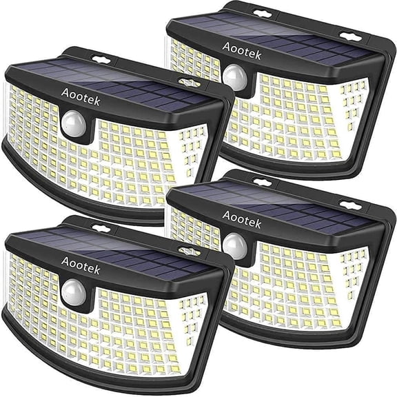 New Solar Motion Sensor Lights 120 LEDs with Lights Reflector,270 Wid...