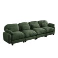 thumbnail image 1 of Aoowow 136.2'' 4 Seater Sectional Cloud Sofa, Chenille Modular Couch with Deep Seat, Soft Loveseat for Living Room, Apartment, Green, 1 of 10