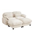 thumbnail image 1 of Aoowow 72.4'' 2 Seater Cloud Sofa, U-Shaped Chenille Modular Couch with Deep Seat, Soft Loveseat for Living Room, Apartment, Beige, 1 of 11