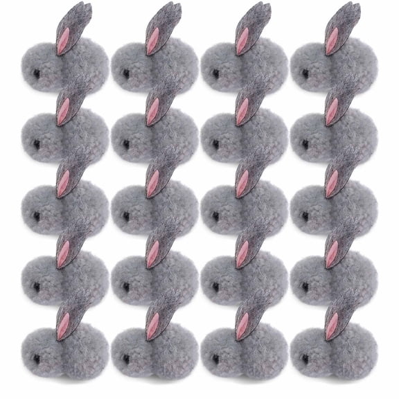Aooww 20Pcs Mini Plush Easter Bunny Animals, Miniature Stuffed Rabbit, Soft Tiny Stuffed Animals Easter Bunnies Plush Rabbit for Easter Basket Stuffers, DIY Hair Clips,I(20PCS)