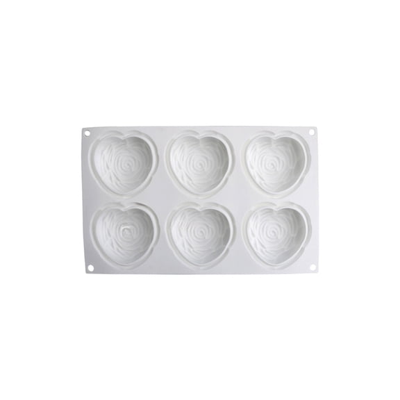 Aooww 3D Heart Silicone Molds For Baking Mousse Cake, 3D Silicone Baking Mold For Candy Pastry Chocolate Truffle Cupcake Jelly Cookie Pudding Cake Decoration Mold, 3D Heart Shape,C