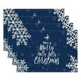 thumbnail image 1 of Aooww 4PCS Merry Christmas Placemats Seasonal Winter Place Mats Rustic Plastic Christmas Table Mats for Kitchen Dining Indoor Home Party Decoration, E-4PCS, 1 of 8