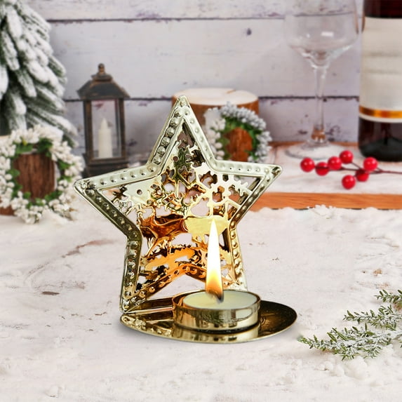 Aooww Candlestick Holders Vintage Candle Holders, Brass Gold Candle Stick Holders for Table Centerpiece, Mantel & Dining Table Wedding Decor, Festive Christmas Home Decoration(C)