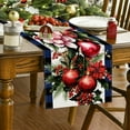 thumbnail image 1 of Aooww Christmas Linen Red and White Candy Cane Christmas Table Runner Seasonal Winter Christmas Xmas Holiday Farmhouse Style Table Decoration, B, 1 of 6